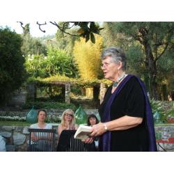 Jenny Pattrick reads - Wm Waterfield's garden (photo Jan Kemp)
